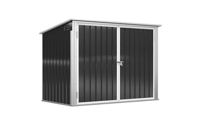 Skraldespand Aflåselig Opbevaringsenhed Til 2 Skraldespande Stål 178,5 X 104,5 X 128,5 113 Cm Sort