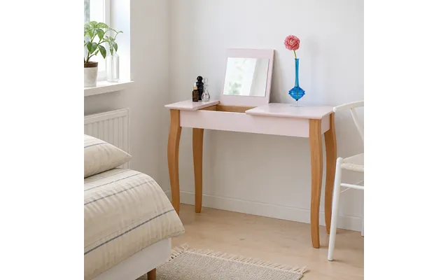 Sminkebord 105 Cm Med Spejl - Rosa Natur