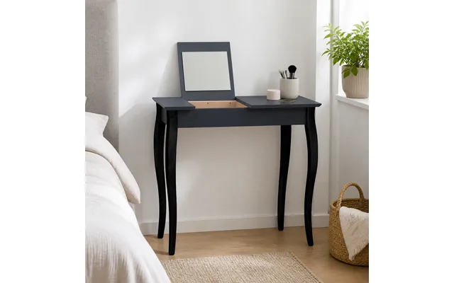 Sminkebord Med Spejl 85 Cm - Grafitgrå Sort