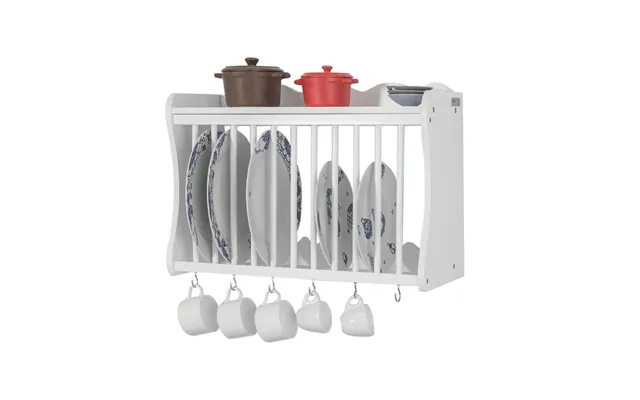 Tallerkenreol Med Kroge Til Kopper - 54 X 24 X 38 Cm