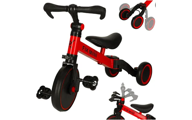Trike Fix Mini Cross-country Trehjulet Cykel 3 I 1 Med Pedaler Rød