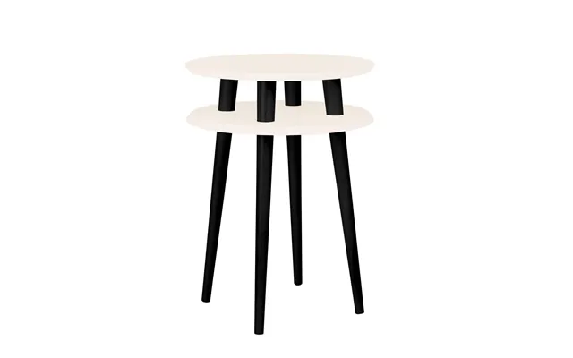 Ufo Sidebord Diameter 45cm X H 61cm Hvide Sorte Ben