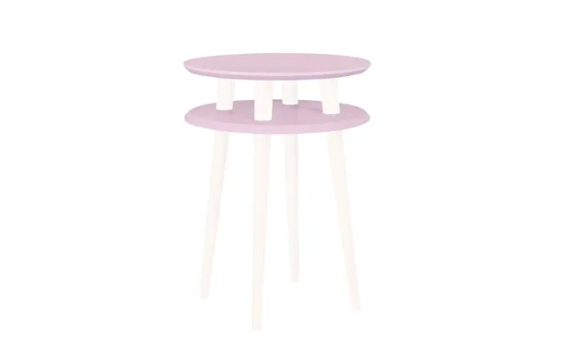 Ufo Sidebord Diameter 45cm X Højde 61cm - Pink Hvide Ben