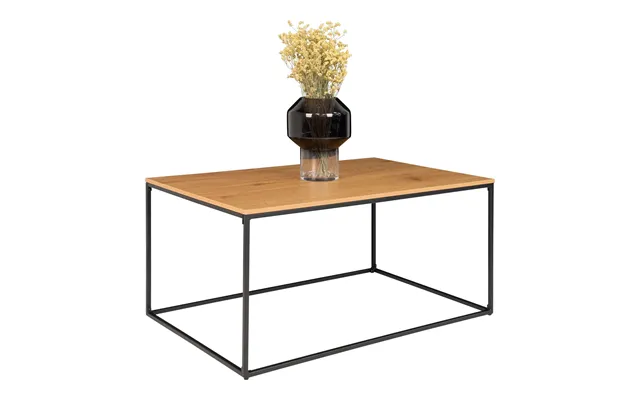 Vita Sofabord - Sofabord, Egetræslook Med Sorte Ben, 90x60x45 Cm