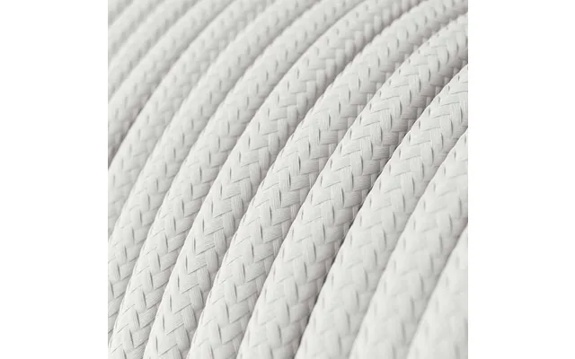 Blank Optical White Ægte Bomuld Dekorativ Stofledning - 3x0.75mm2 3 Ledninger M Jord