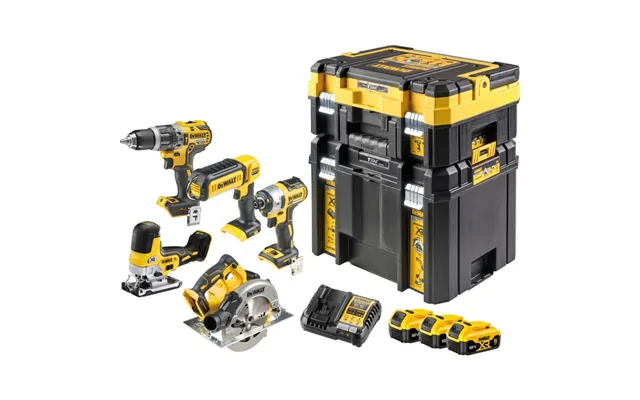 Dewalt 18v Xr Dck500p3t-qw Kombosæt Med 5 Maskiner - 3 Stk. 18v X 5