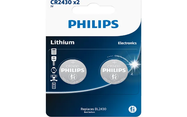 Philips Lithium Cr2430 Batterier - 2 Stk.