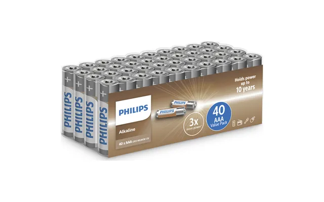 Philips Tech Alkaline Aaa Batterier - 40 Stk.
