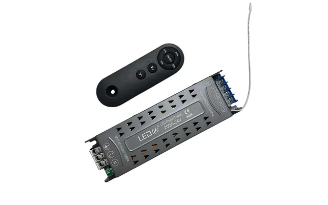 200w 24v Dc Dæmpbar Strømforsyning - 8.33a, Ip20 Indendørs, Med Fjernbetjening, Flicker Fri