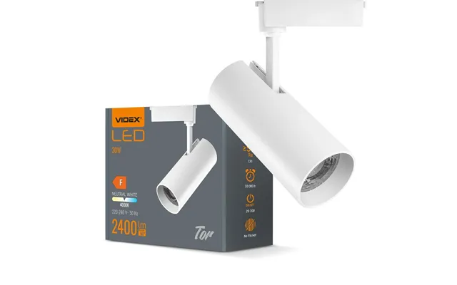 30w 1-faset Ra90 Tor Skinnespot - Hvid, 1f2w