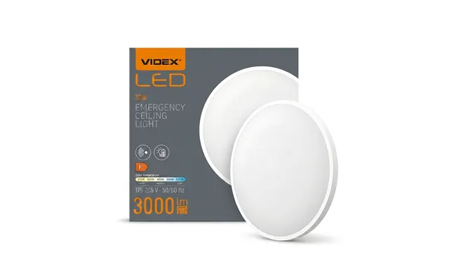 30w Sensorlampe Med Nødlys - Justerbar Watt Cct, Ip44, Indbygget Batteri