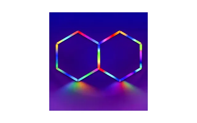 37w Hexagon Rgbic 2 Felter Komplet Sæt - Inkl. Bluetooth Controller Og Strømforsyning