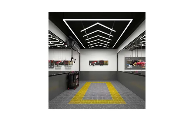 384w Ra95 Lysgitter Led Ramme Komplet Sæt Hexagon - Inkl. Strømtilslutning