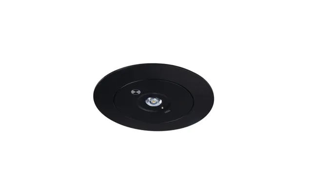 3w Led Nødbelysning Til Loft - Hul Ø7,5-12,5cm, 3 Timers Batteri, Sort