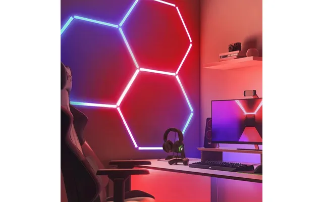 50w Hexagon Rgbic 3 Felter Komplet Sæt - Inkl. Bluetooth Controller Og Strømforsyning