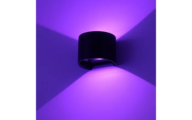 6w Væglampe, Hue Kompatibel - Ip65, Rund, Rgb Cct, Zigbee, Sort, Op Ned, Justerbar, Inde Ude, Inkl