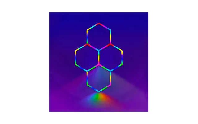 Hexagon Rgbic 4 Felter Komplet Sæt 64w - Inkl. Bluetooth Controller Og Strømforsyning