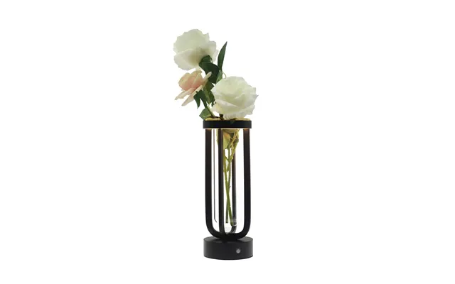 Outlet Blomstervase Med Led Lys Inde Ude - Sort, Dæmpbar, Ip54 Udendørs