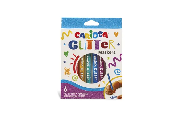 Glitter Markers Tuscher - 6 Stk. Forskellige Farver