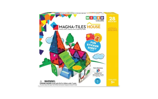 Magna-tiles House - 28 Stk. Gennemsigtig M. Specialdele.