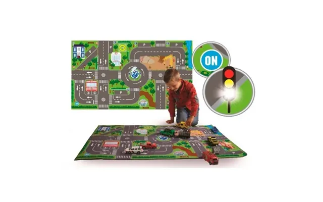 Kids Globe Led Trafik Tæppe 120 X 72 Cm