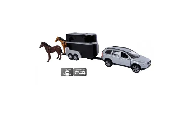 Kids Globe Volvo Xc90 Med Hestetrailer Med Heste