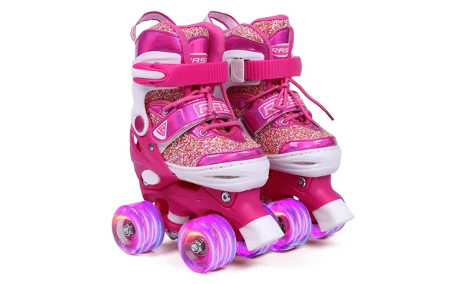 Rask Glitter Lys Rulleskøjte Side By Side Pink