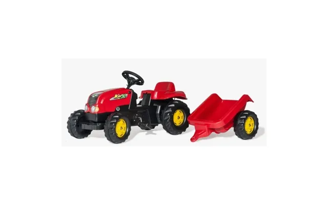 Rød Rollytoys Kid-x Pedal Traktor Med Anhænger