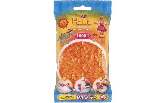 Hama Midi Perler 1000 Stk. Neon Orange - Legekammeraten.dk