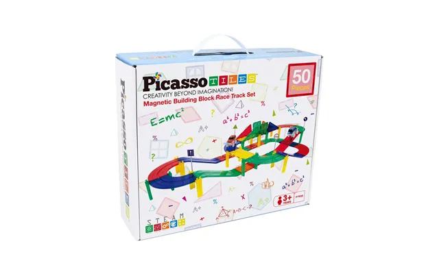 Picasso Tiles 50 Dele Magnetisk Racerbane - Magnetic Tiles
