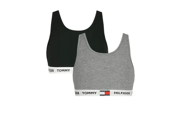 Tommy Hilfiger 2-pak Bralette Grey Black - Legekammeraten.dk