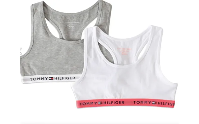 Tommy Hilfiger 2-pak Bralette White Grey - Legekammeraten.dk