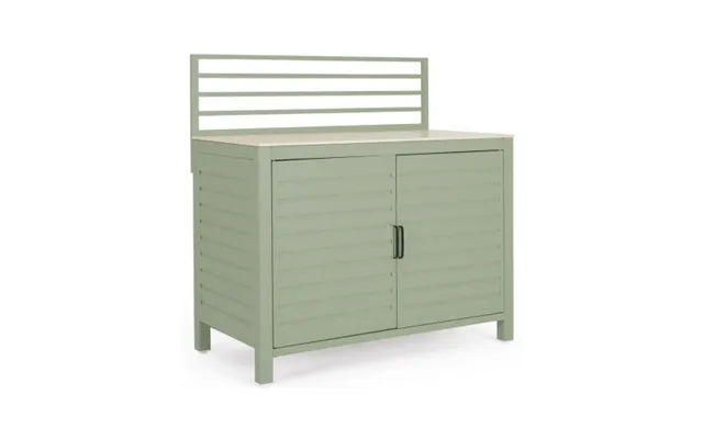 Aria Udekøkken I Aluminium Og Keramisk Sten H125 X B120 X D62 Cm - Antik Grøn Travertin