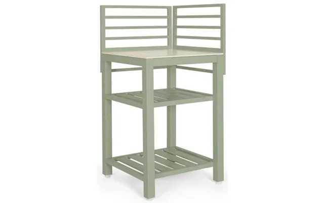 Aria Udekøkken I Aluminium Og Keramisk Sten H125 X B62 X D62 Cm - Antik Grøn Travertin