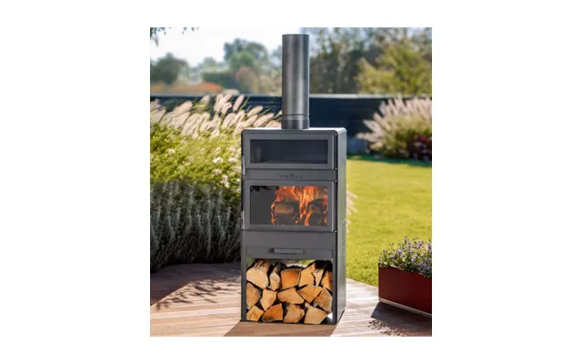 Cookking Vento Haveovn Med Pizzaovn I Stål H150 X B50 X D50 Cm - Sort