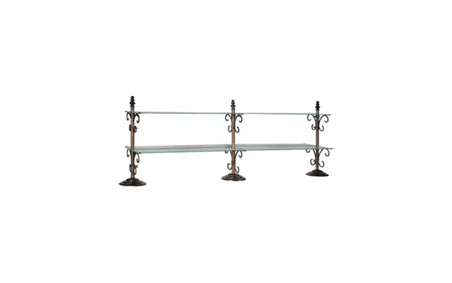 Etagere I Jern Og Glas B160 X D40 Cm - Antik Bronze Klar