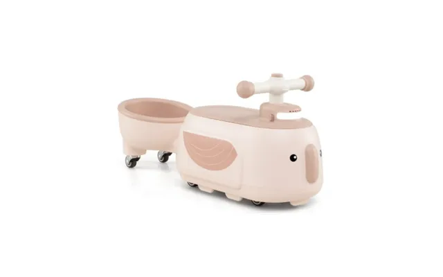 Gåbil Med Vogn, Lyd Og Lys I Kunststof H31 X B71 X D24 Cm - Beige Pink