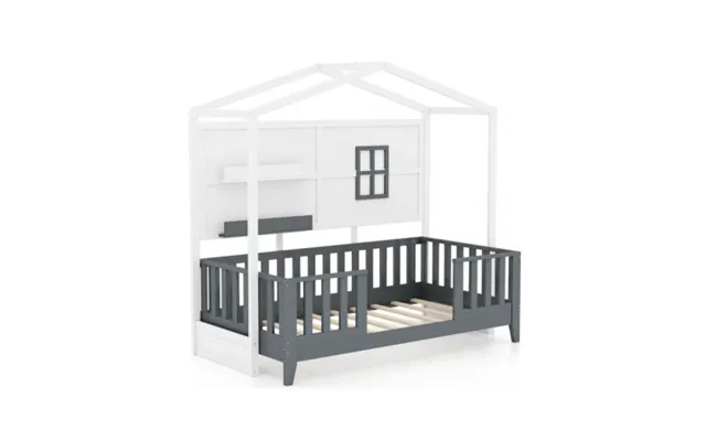 Hus Børneseng I Mdf Og Fyrretræ 200 X 90 Cm - Hvid Grå