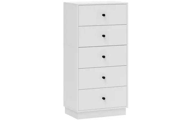 Kommode I Møbelplade Og Metal H95 X B47 X D29 Cm - Sort Hvid Træstruktur