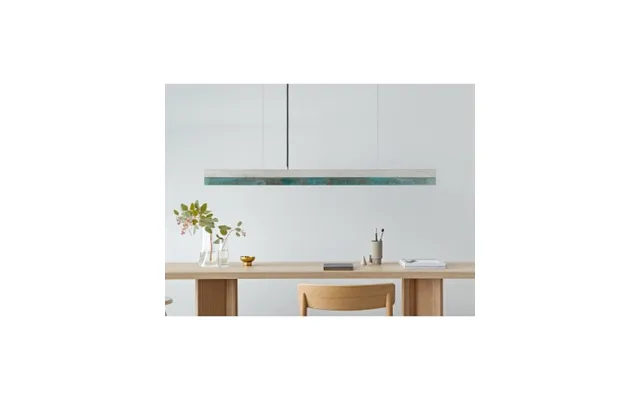 Langbordspendel I Beton Og Kobber 122 Cm 25w Led - Lys Beton Oxideret Kobber