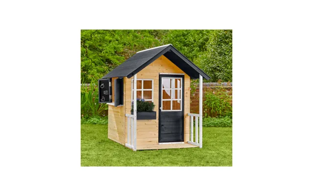 Legehus I Fyrretræ H140 X B121 X D137 Cm - Natur Sort Hvid