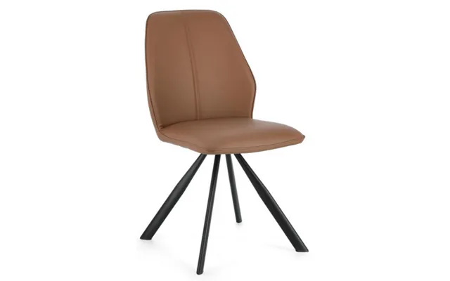 Max Spisebordsstol I Metal Og Pu-læder H88 Cm - Sort Cognac