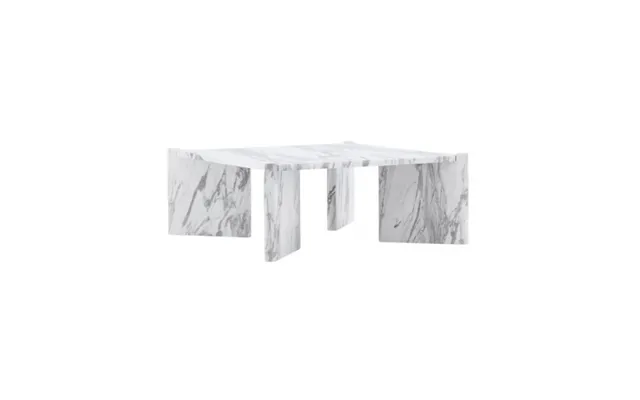 Roga Sofabord I Mdf H40 X B100 X D100 Cm - Gråhvid Marmoriseret