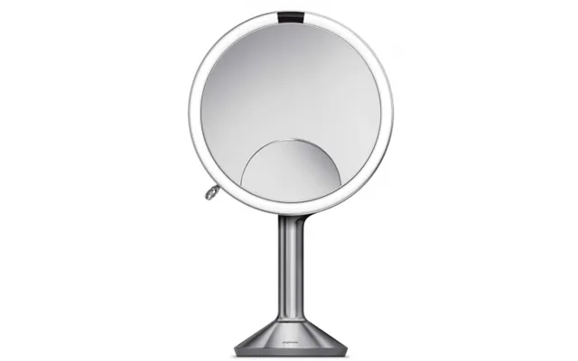 Simplehuman Kosmetikspejl Med Lys Og 5 X Forstørrelse I Rustfri Stål H39,5 Cm - Børstet Stål