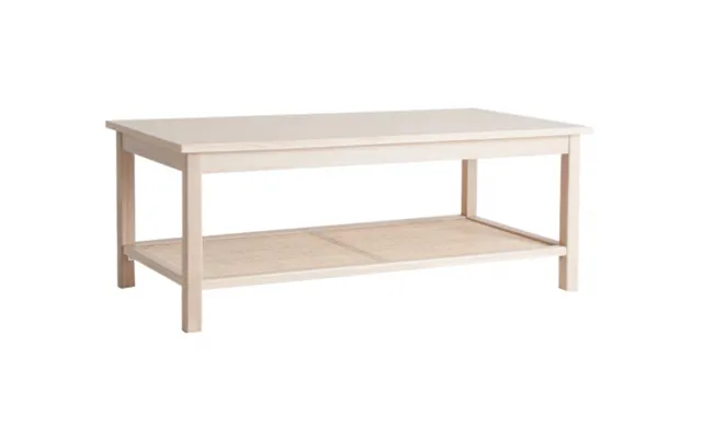 Sofabord I Fyrretræ, Mdf Og Rattan 120 X 60 Cm - Natur