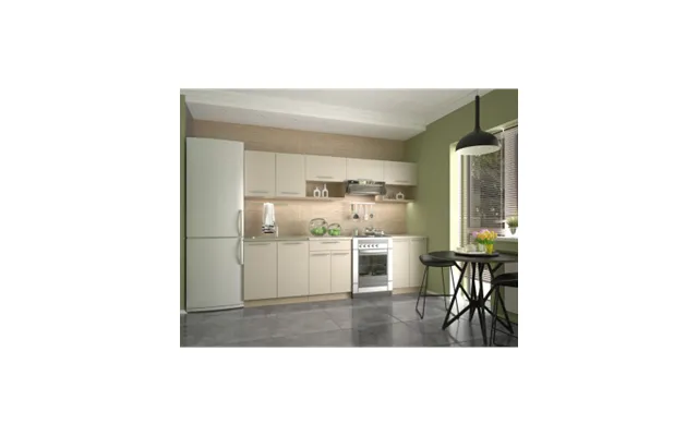 Viola Komplet Køkken Uden Hvidevarer I Møbelplade B260 Cm - Beige Sonoma Eg