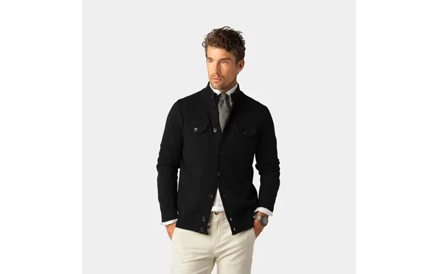 Sort Cardigan Med Lomme