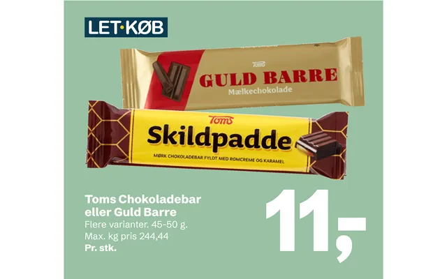 Toms Chokoladebar Eller Guld Barre