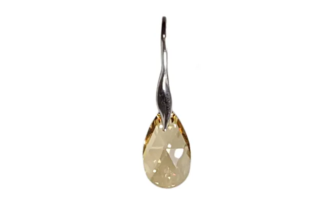 Facet Drop Ørering Crystal Golden Shadow Sølv