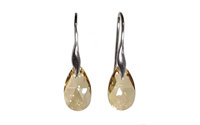 Facet Drop Øreringe - Crystal Golden Shadow Sølv